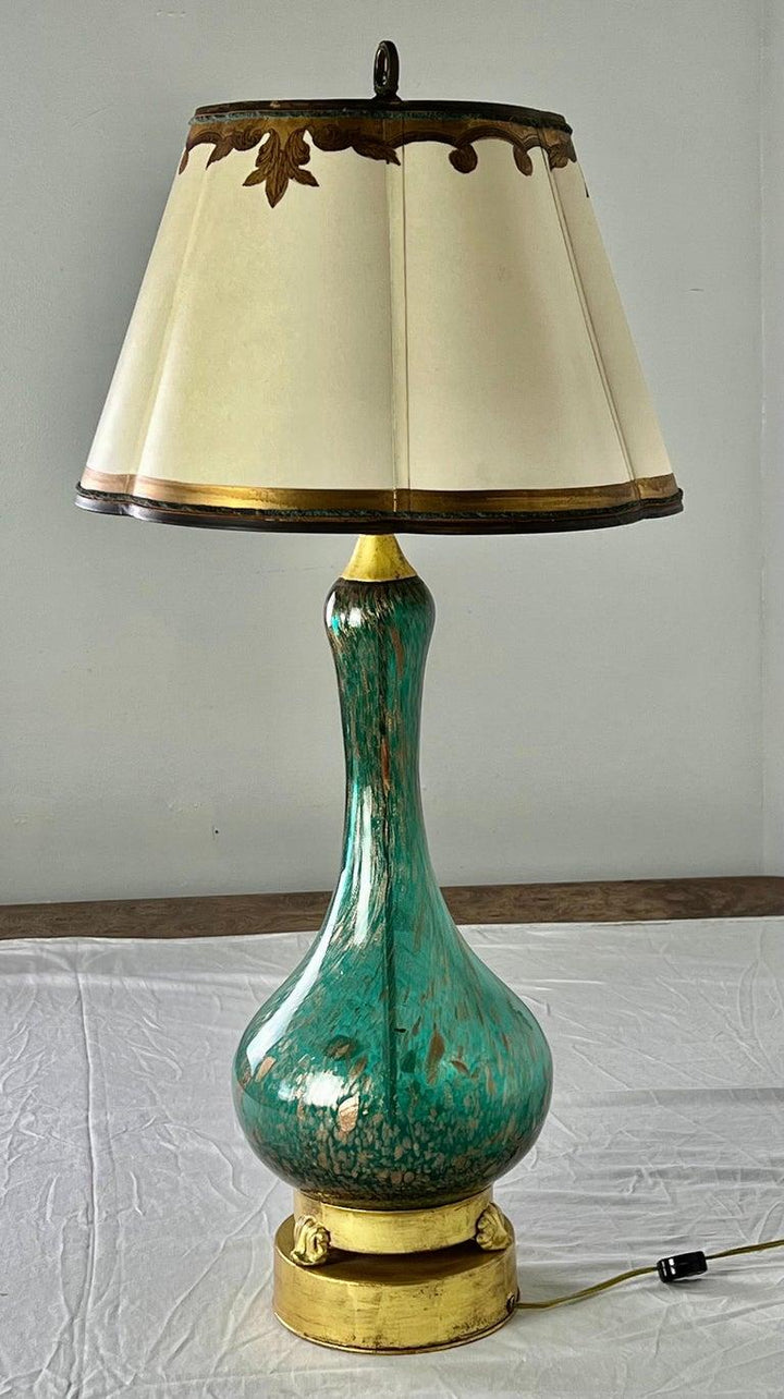 20th Century Murano Lamp with Parchment Shade