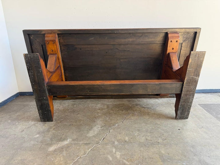 Spanish Revival Walnut Dining Table with Inlaid Top, Early 20th Century