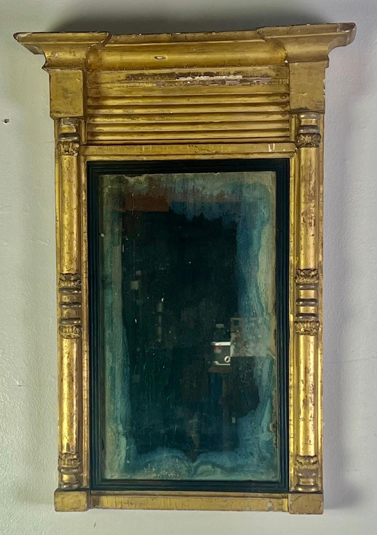 19th-century American Empire Giltwood Mirror