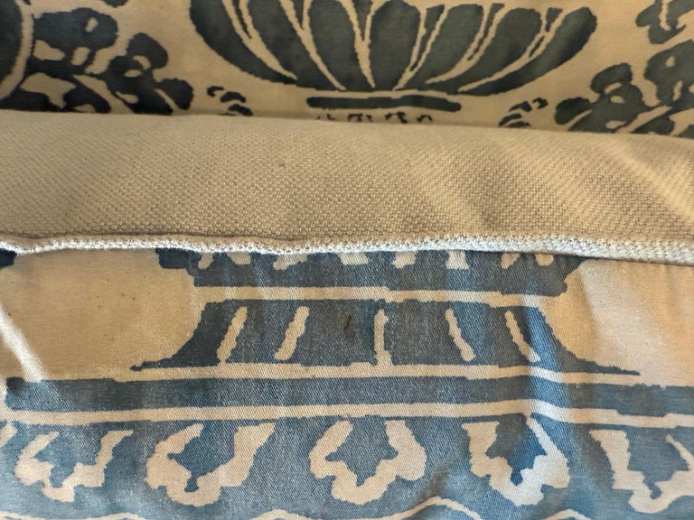 Pair of Authentic Fortuny Venetian Textile Pillows with Belgian Linen Backs