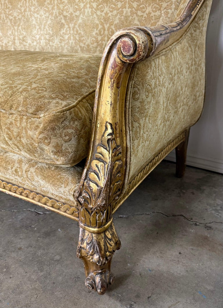 French Giltwood Sofa, Louis XV Style, Late 19th–Early 20th Century