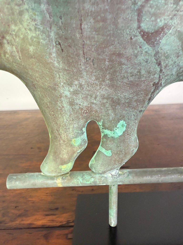 Antique Folk Art Pig Weathervane on Custom Mount