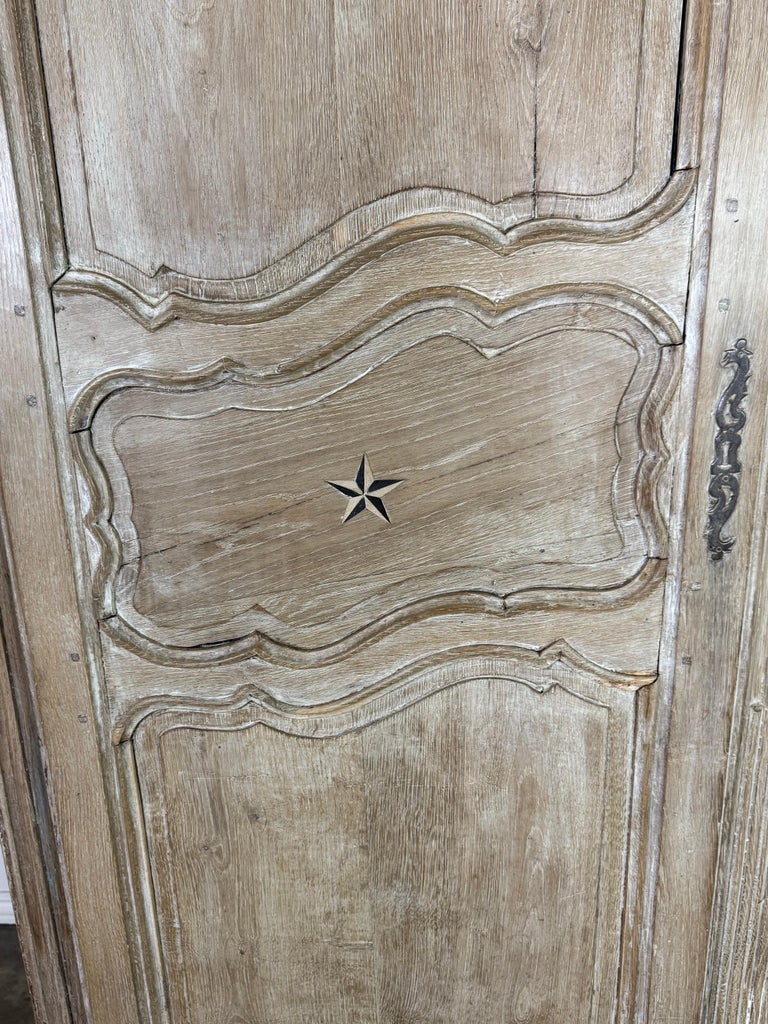 French Provincial Star-Inlaid Armoire, 18th-century