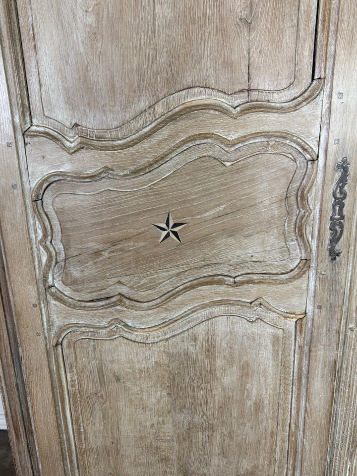 French Provincial Star-Inlaid Armoire, 18th-century