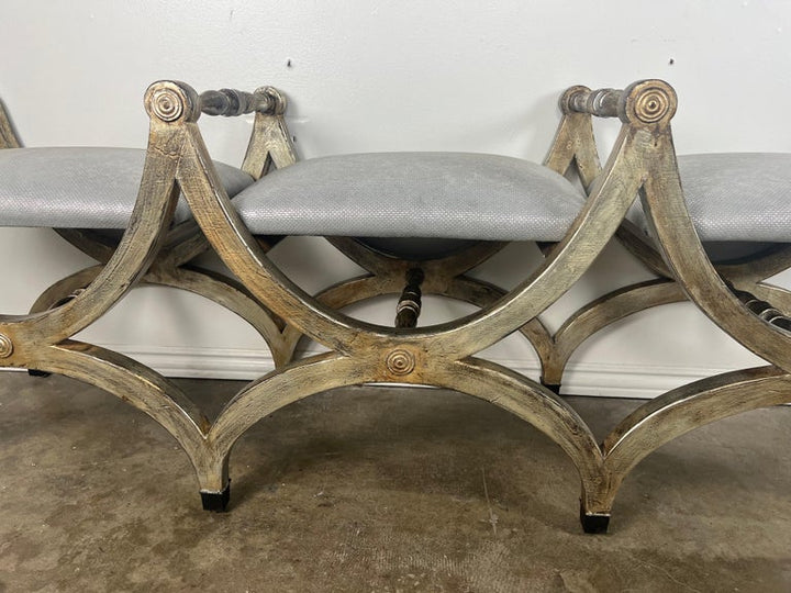 Silvered 3-part Borghese Bench  C. 1930's