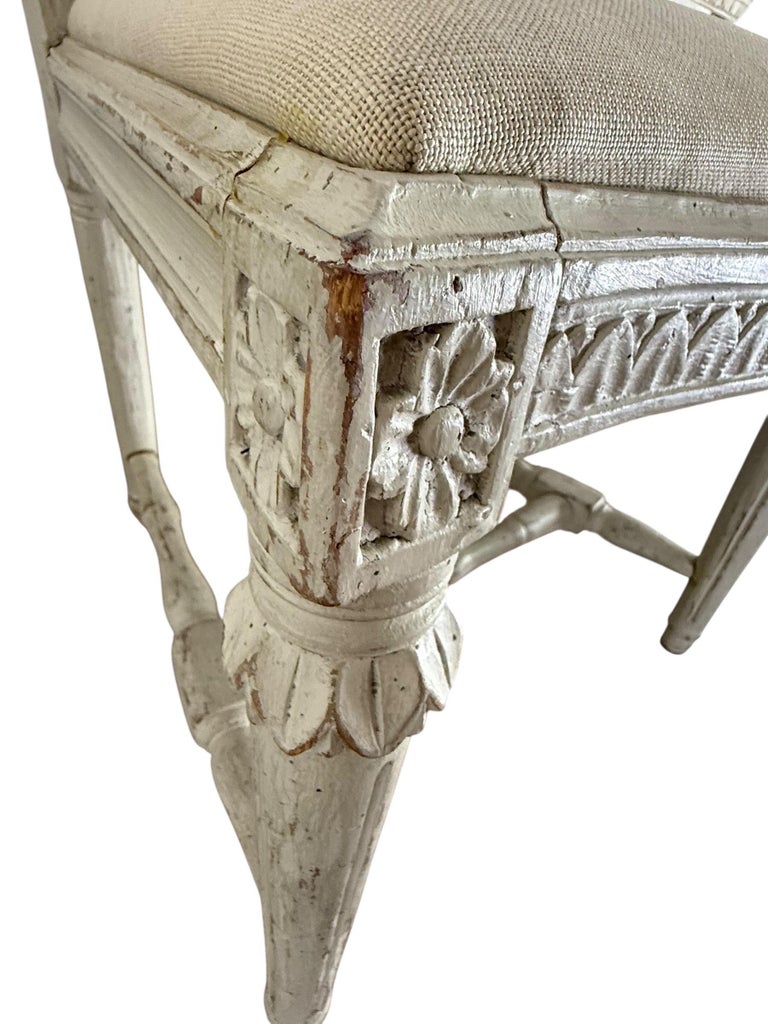 Set of Eight Swedish Gustavian Style Dining Chairs, 19th Century