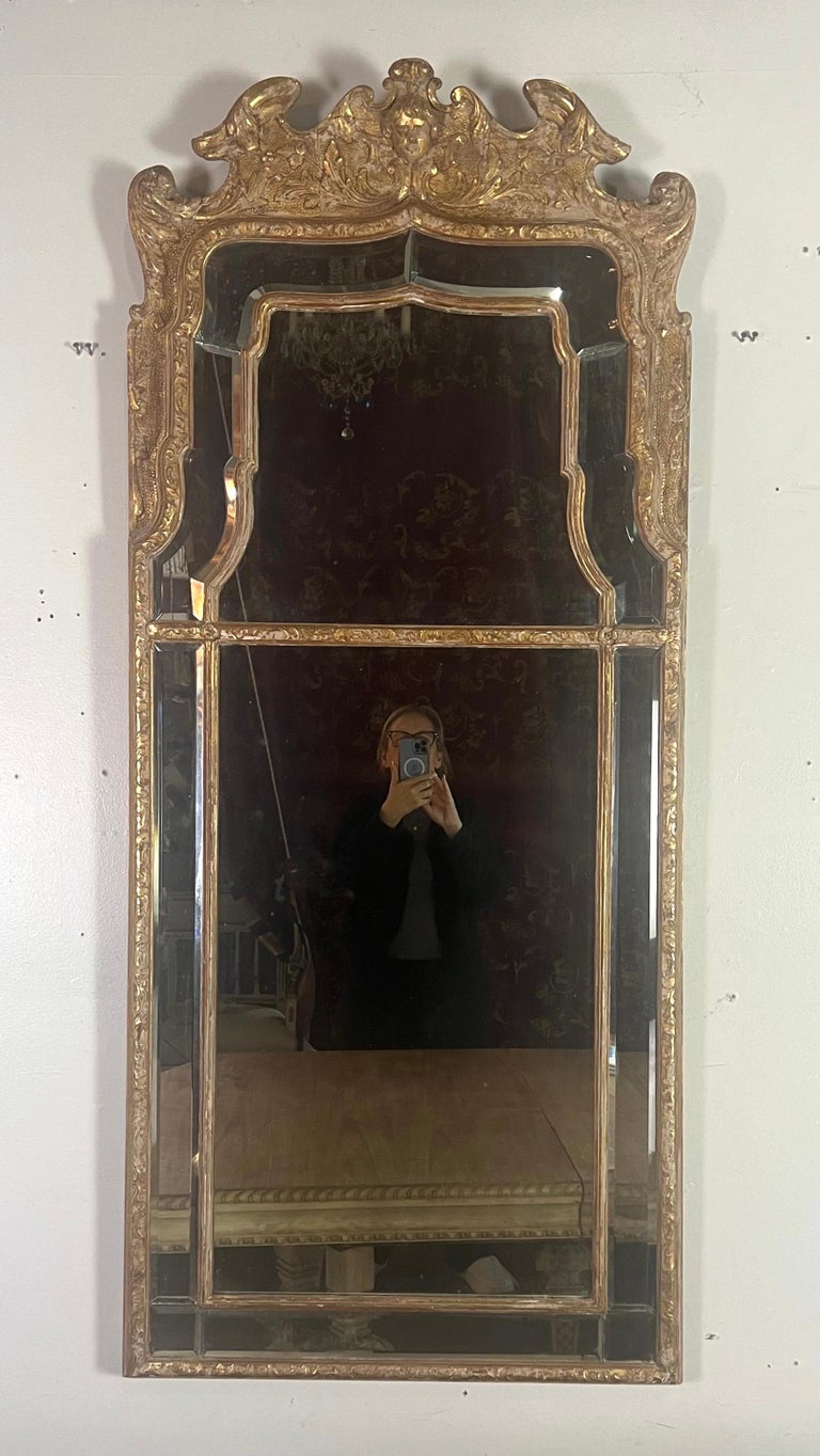 19th C. Italian Baroque Style Gilt Wood Mirror