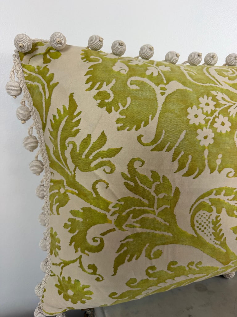 Pair of Mariano Fortuny Pillows - with Designer Pom-Pom Trim