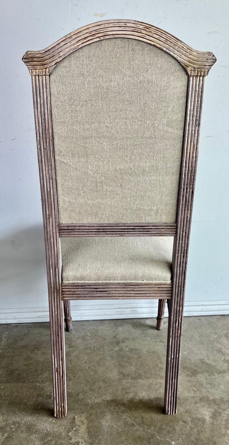 Set of Eight Italian Bleached Dining Chairs C. 1900's