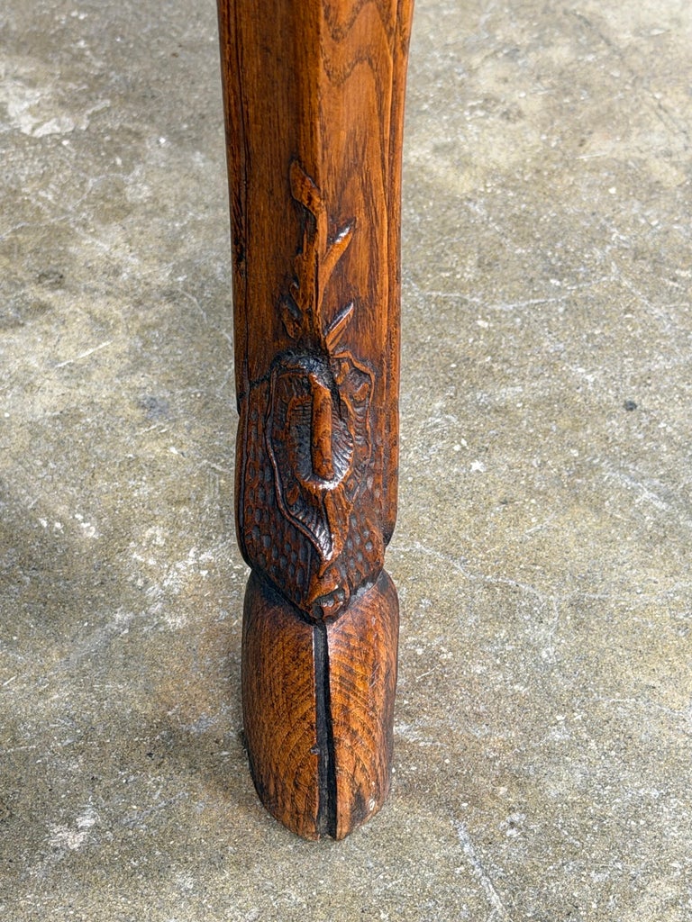 Antique French Louis XV Coffee Table, Solid Oak, Circa 1890