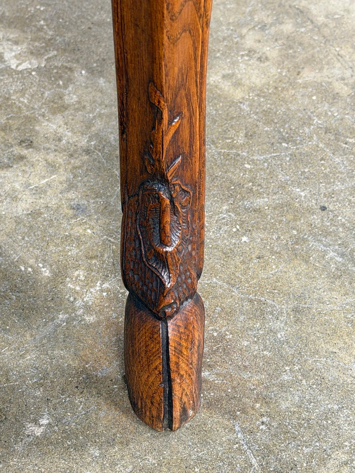 Antique French Louis XV Coffee Table, Solid Oak, Circa 1890