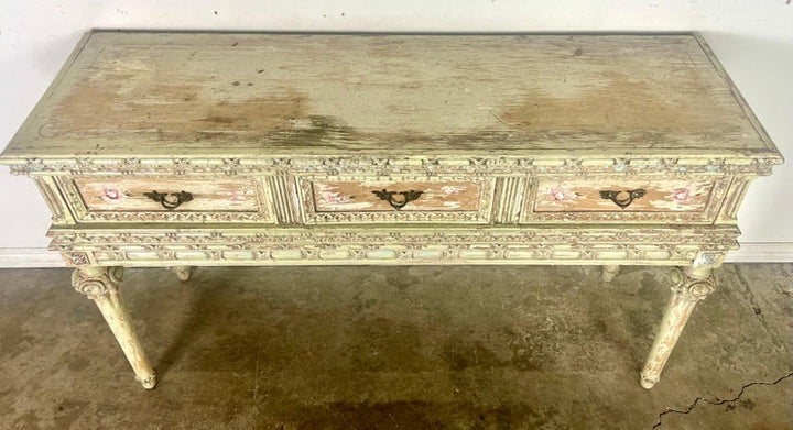 French Louis XVI Style Painted Console