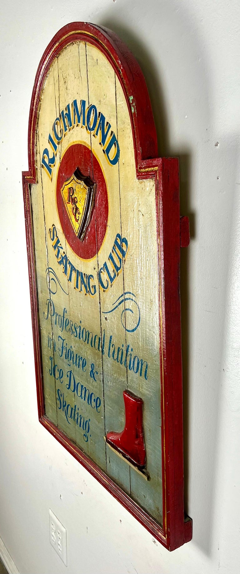 Antique Sign for the "Richmond Skating Club"-early 20th century