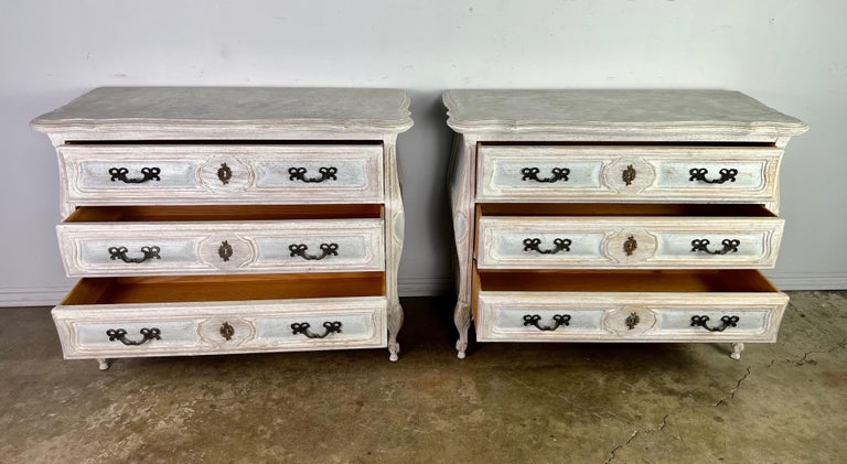 Pair of 1930’s French Louis XV Style Painted Commodes