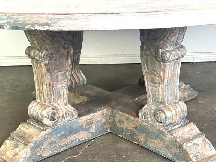 Monumental Neoclassical Style Painted Dining Table