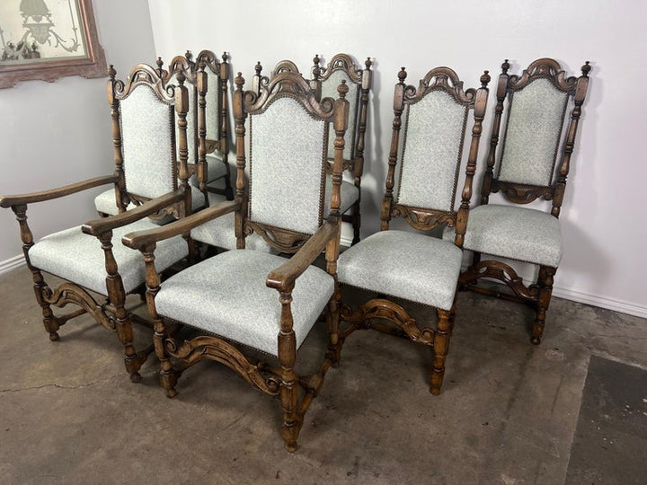 Set of Eight English Dining Chairs-19th Century