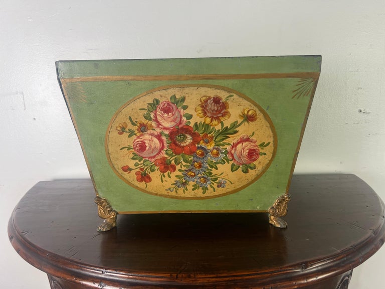 19th century French Tole Hand Painted Planter w/ Liner