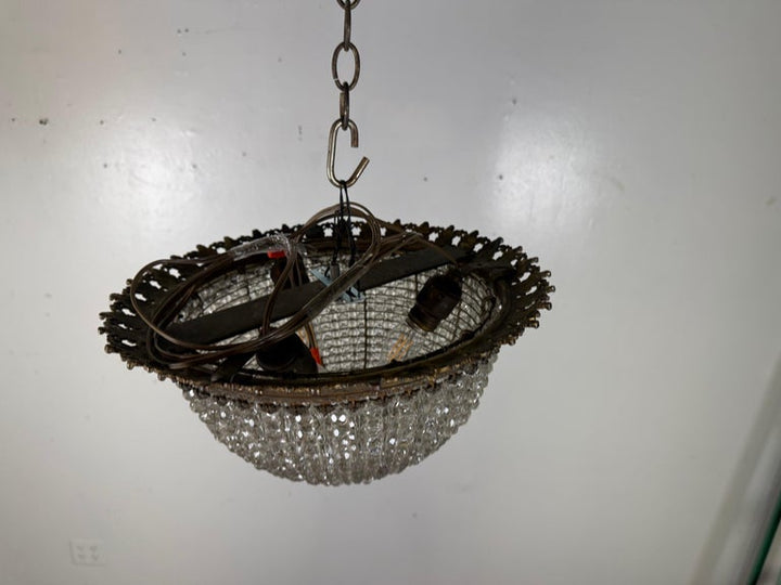 Early 20th Century Empire Style Crystal Basket Chandelier