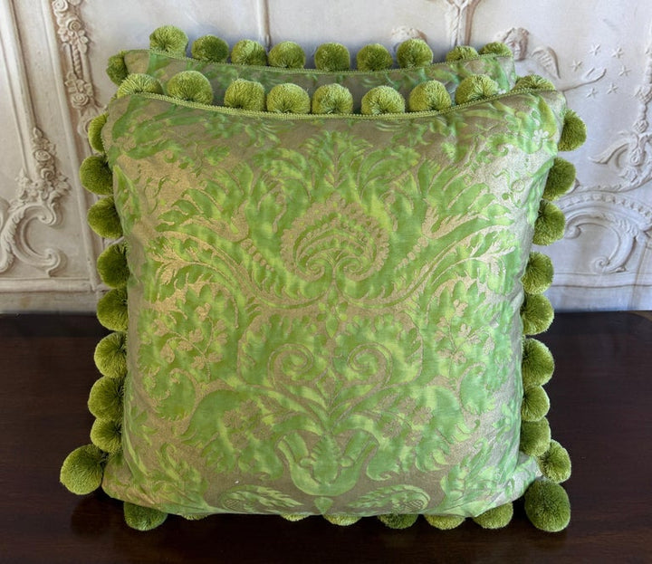 Pair of Custom Venetian Mariano Fortuny Damask Pillows