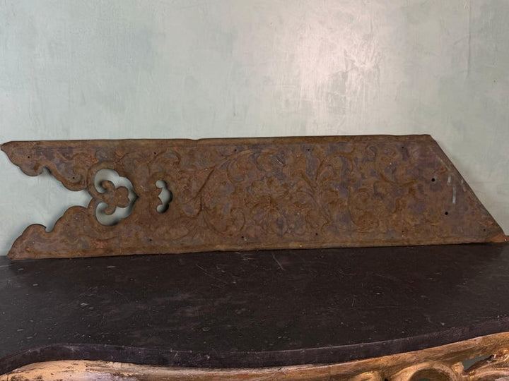 19th Century Gilt Iron Architectural Frieze Panel with Floral Scrollwork