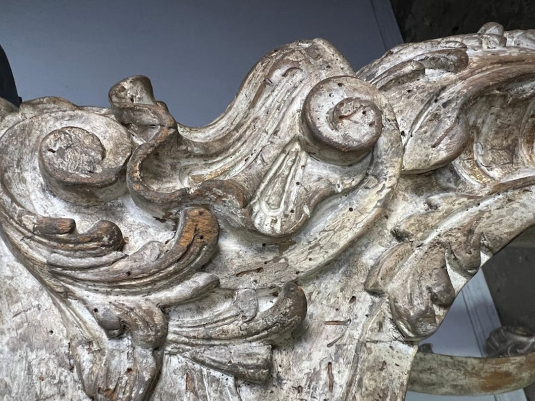 French Carved Louis XV Style Console with Marble Top