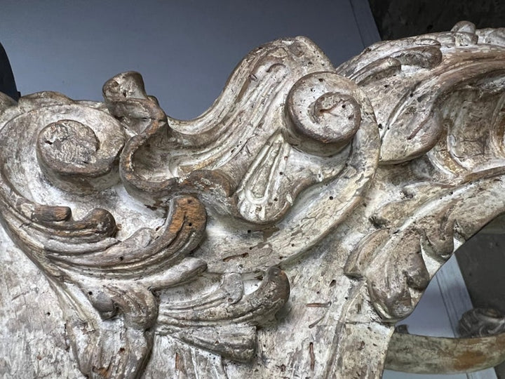 French Carved Louis XV Style Console with Marble Top