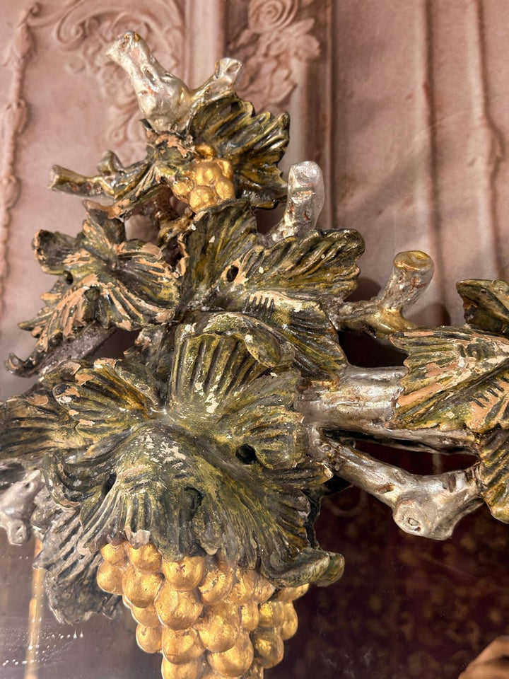 Pair of Italian Baroque Wall Mirrors, Hand-Carved Wood, Circa 1960s