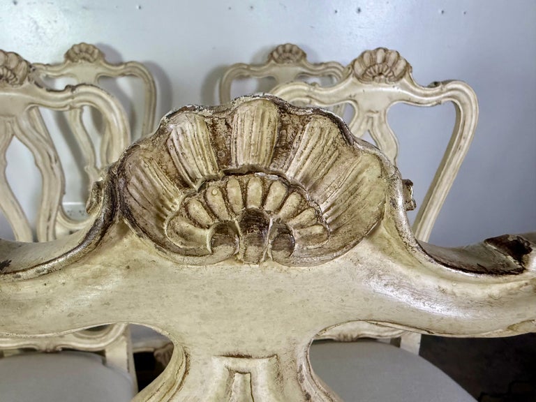 Set of Eight French Louis XV Style Dining Chairs
