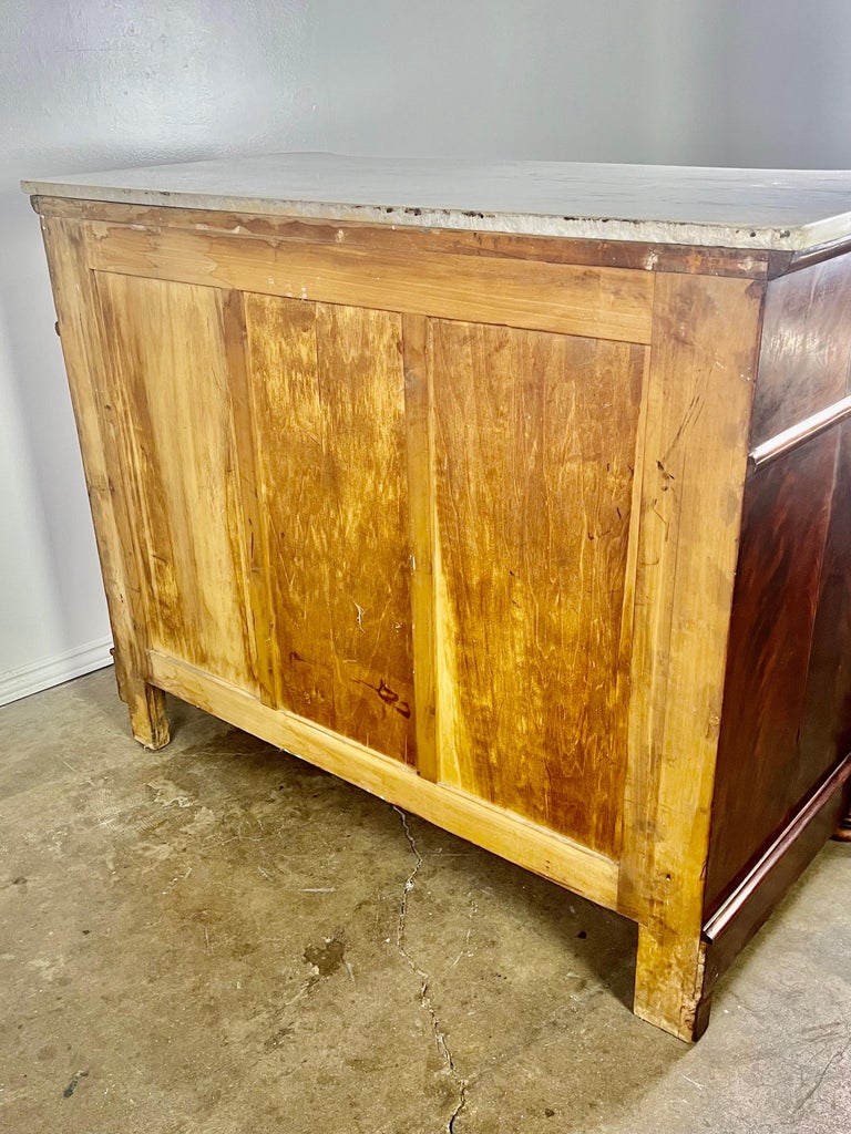 19th Century English Feathered Mahogany '4' Drawer Commode