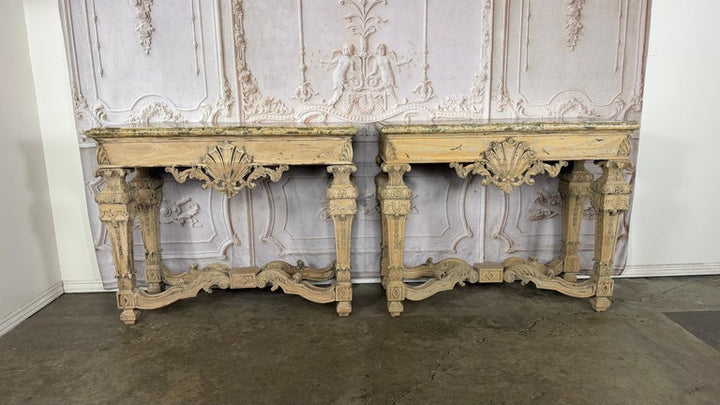 Pair of French Baroque Louis XIV Style Console Tables