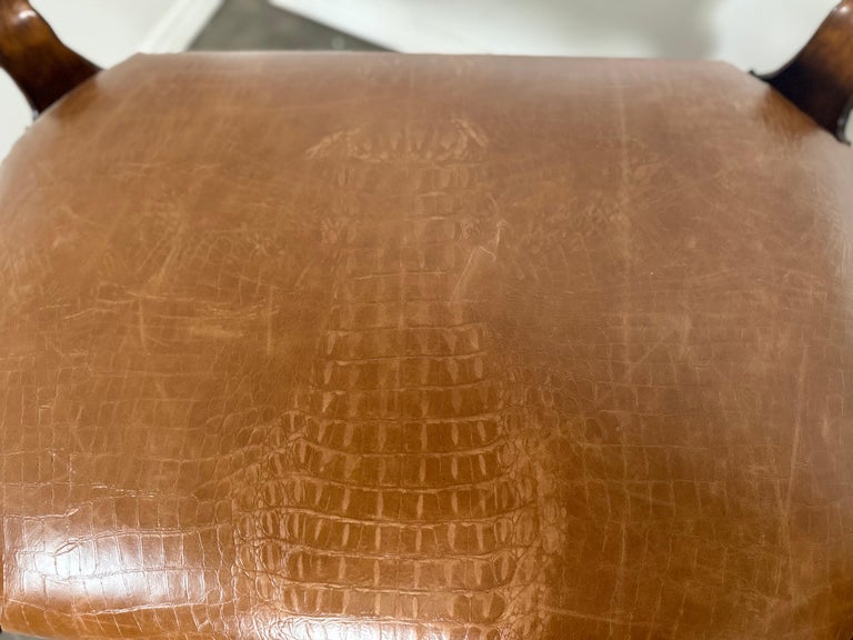 Pair of Spanish Revival Embossed Leather Benches