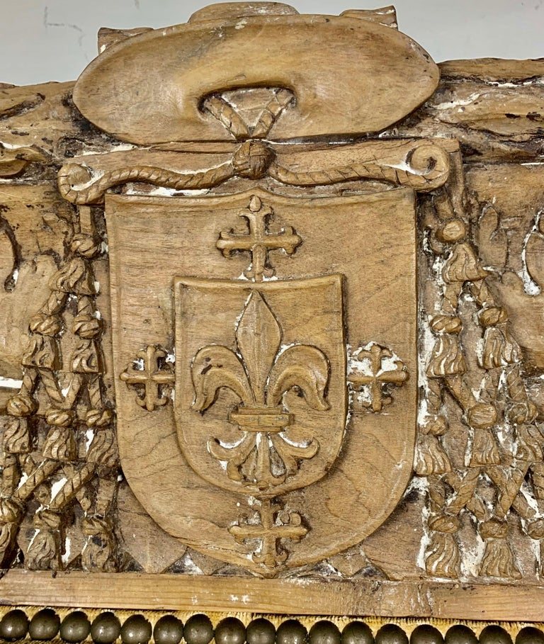 King Size Headboard with 19th Century Carving