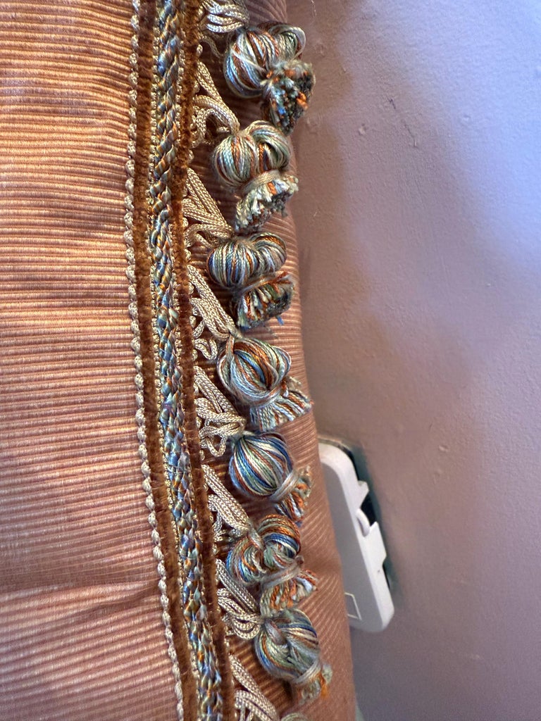 19th C. Painted "Coat of Arms" Velvet Pillow