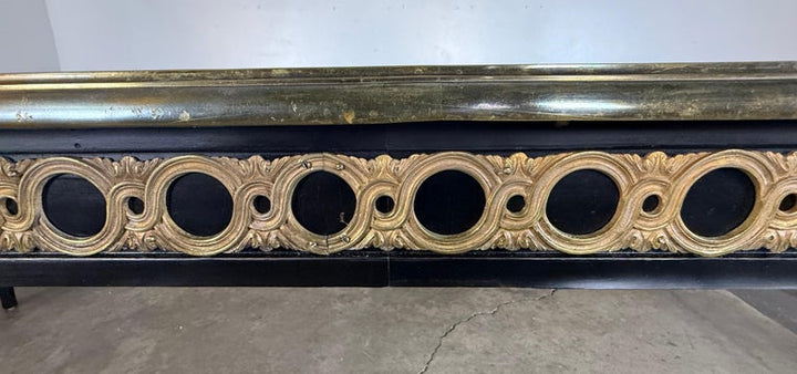 Grand French Louis XVI–Style Oval Dining Table with Gilt Pierced Apron