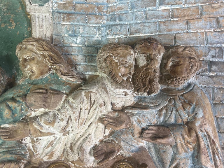 Italian Carved Wood Depiction of "The Last Supper"