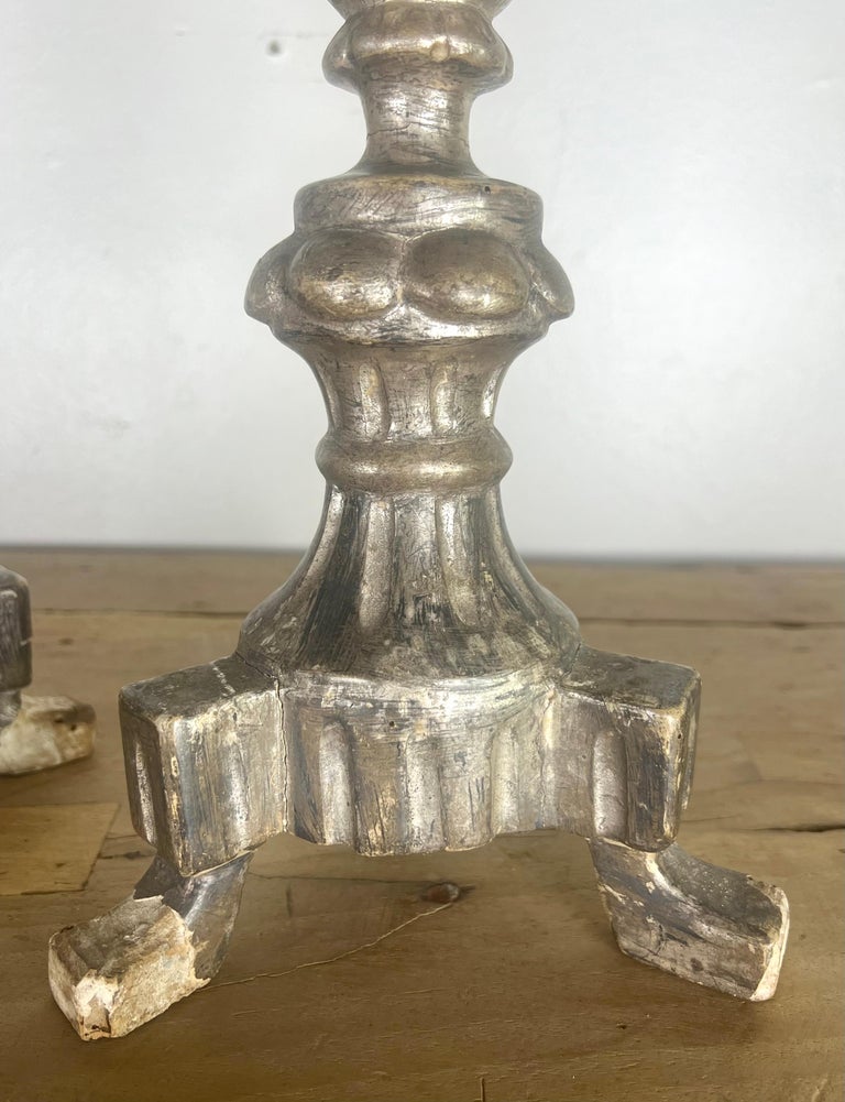 19th Century Italian Silver Gilt Candlesticks