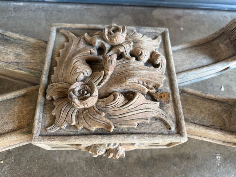 Italian Baroque Revival Carved Wood Console Table