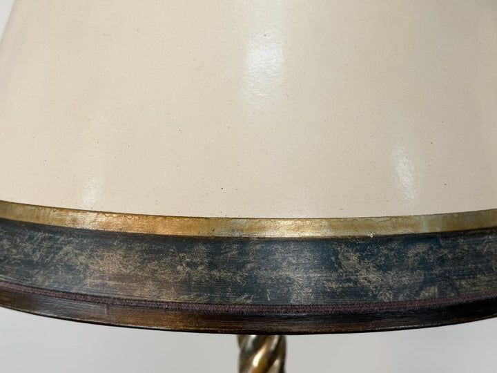Pair of Italian Baroque Barley Twist Table Lamps - Silvered and Giltwood