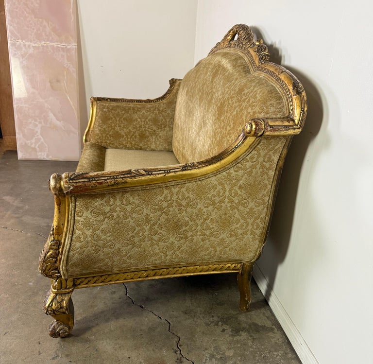 French Giltwood Sofa, Louis XV Style, Late 19th–Early 20th Century