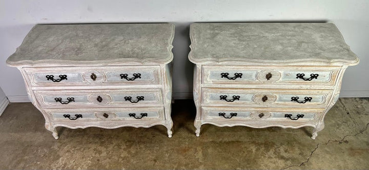 Pair of 1930’s French Louis XV Style Painted Commodes