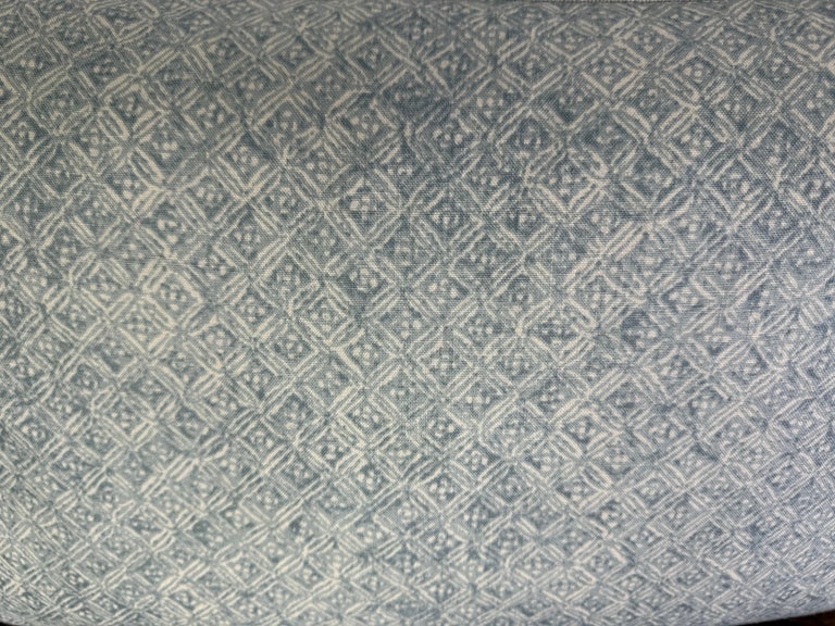 Pair of Contemporary Printed Linen Pillows with Belgian Linen Backs