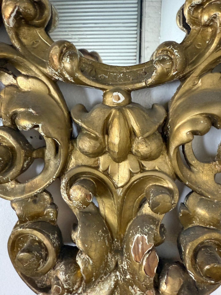19th-Century Italian Baroque-Style Carved and Giltwood Mirror