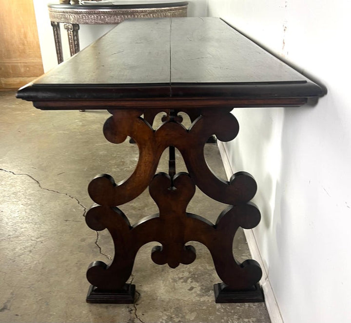 19th Century Italian Walnut Console w/ Stretcher