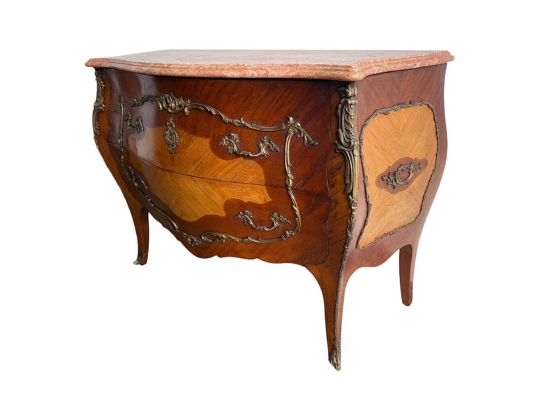 Pair of Spanish Bombe Chests with Portuguese Marble Tops