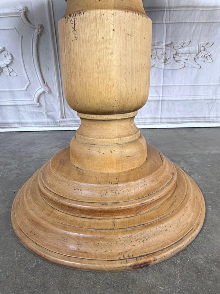 French Provincial Parquetry Drop-Leaf Pedestal Dining Table