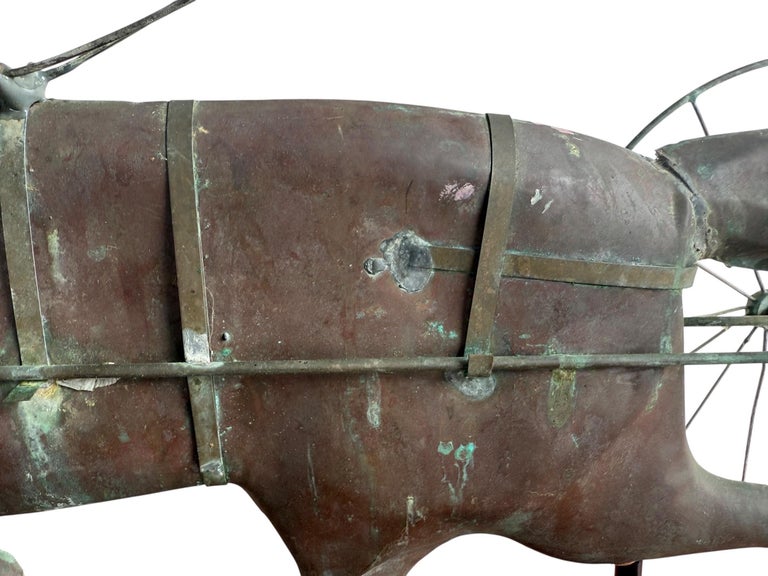 American Copper and Brass Sulky Driver Weather Vane