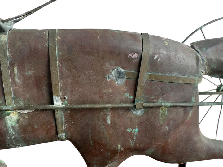 American Copper and Brass Sulky Driver Weather Vane