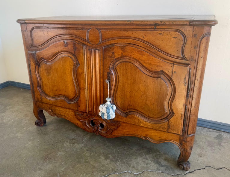 18th Century French Louis XV Provincial Buffet in Solid Walnut