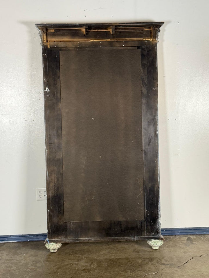 Large 19th Century French Neoclassical Trumeau Mirror with Aged Painted Finish