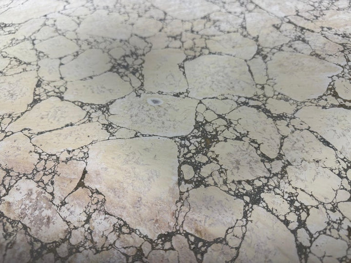 Pair of Louis XV–Style Painted Chests with Antiqued Marbled-Foxed Mirror Tops